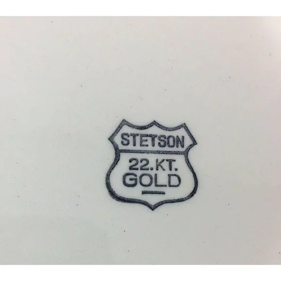 Stetson Serving Bowl Camille Pattern White Flower Gold Filigree 22 KT Gold VTG - Picture 8 of 8